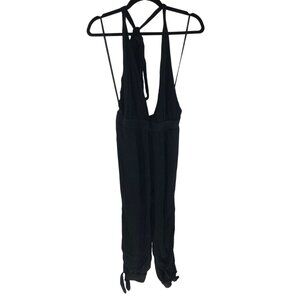 Lulus Lolinda Black Convertible Halter Jumpsuit S Pockets
